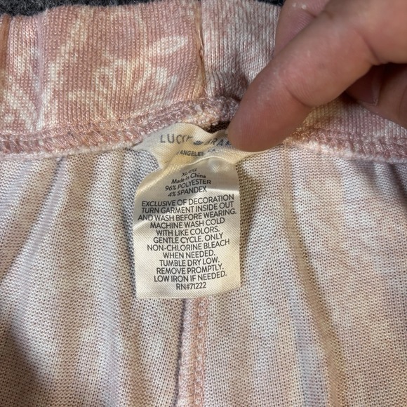 Woman's Lucky Brand 2 Piece Pajama‎ Set PJ's Size XL/EG Light Pink - Picture 8 of 10